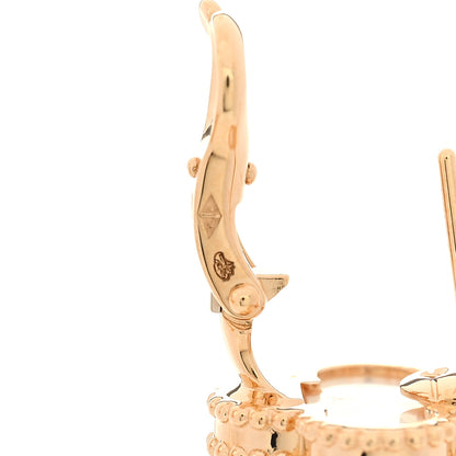 Van Cleef & Arpels 18K Yellow Gold Mother of Pearl Vintage Alhambra Earrings 5 of 6