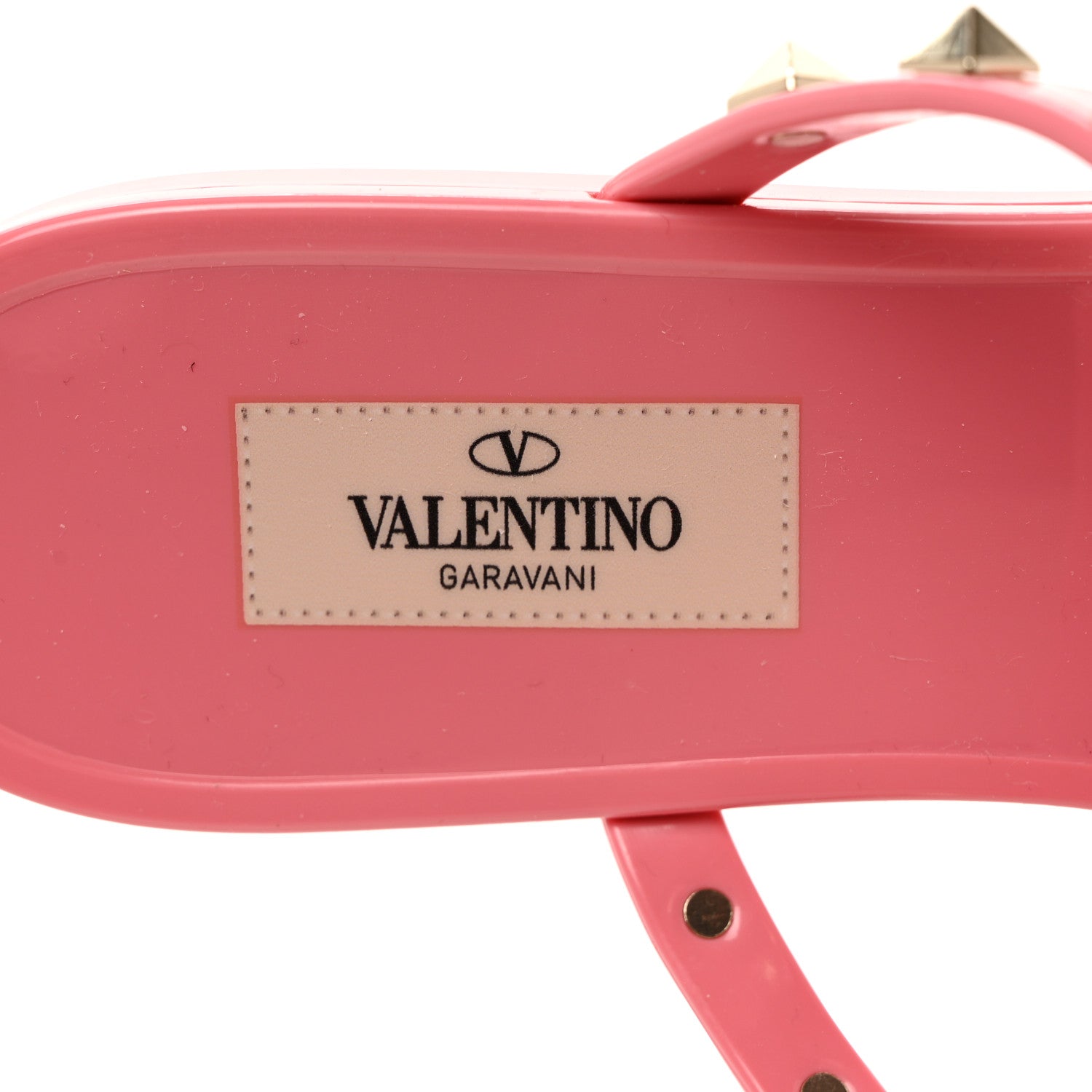 Valentino Garavani PVC Jelly Rockstud Caged Flat Thong Sandals 39 Dawn Pink 7 of 8