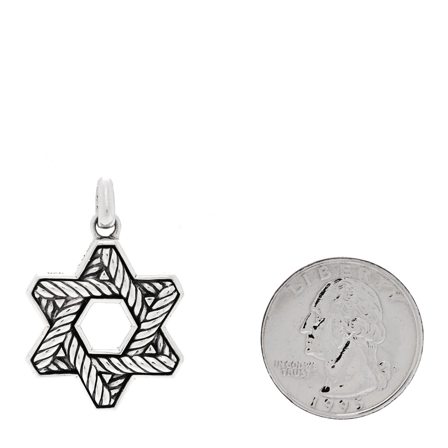 Sterling Silver Black Onyx Star of David Pendant