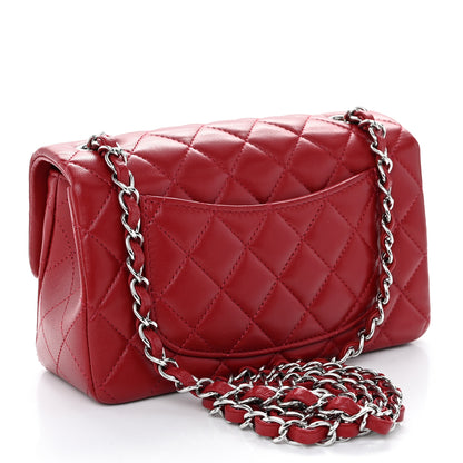 Chanel Lambskin Quilted Mini Rectangular Flap Red 3 of 10