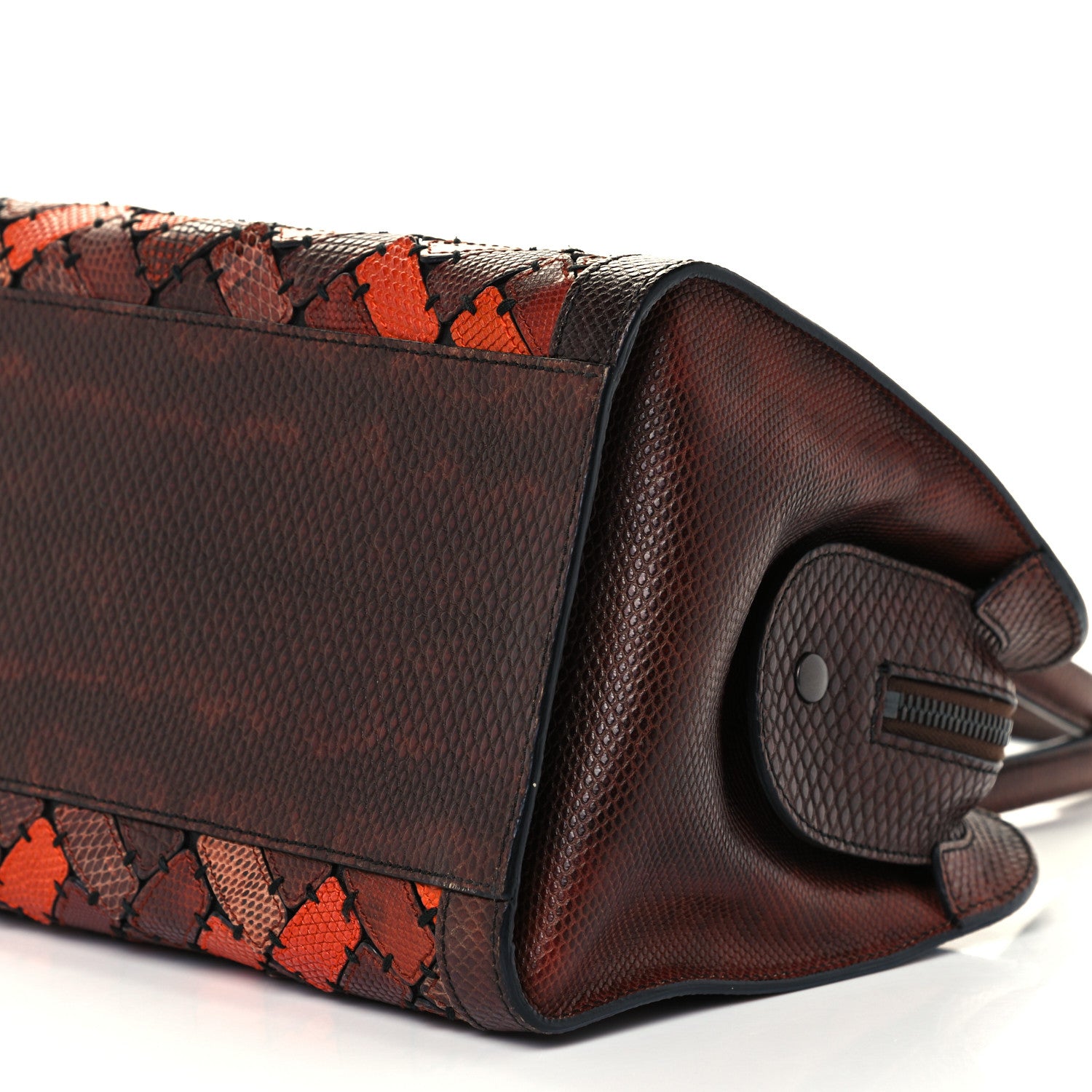 Bottega Veneta Ayers Karung Intrecciato Patchwork Shoulder Bag Ash Scuro Rust Clay 11 of 11