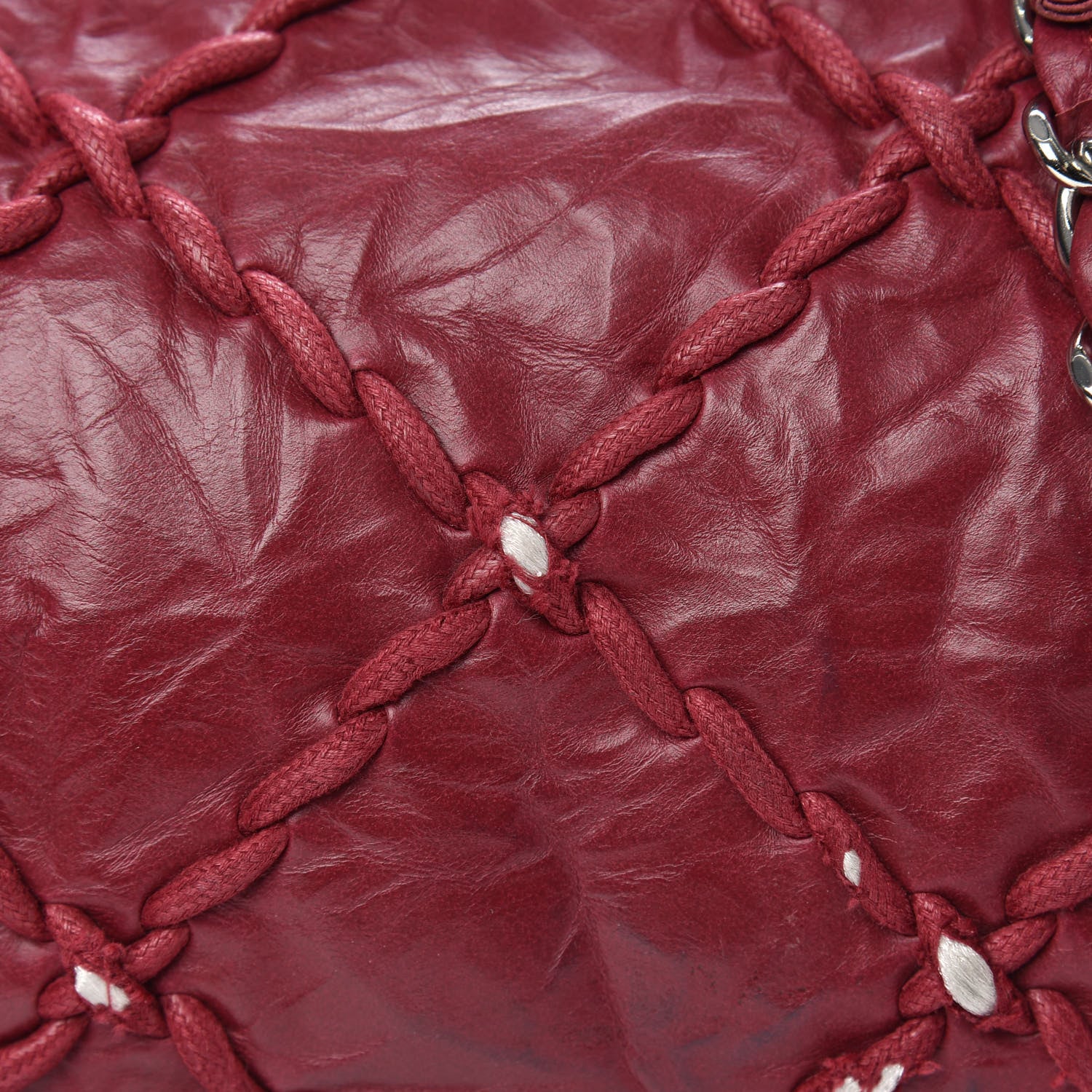 Chanel Calfskin Ultra Stitch Bowler Red 11 of 20