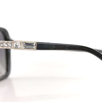 Chanel Crystal Baguette Polarized Square Sunglasses 5308-B Black 5 of 8