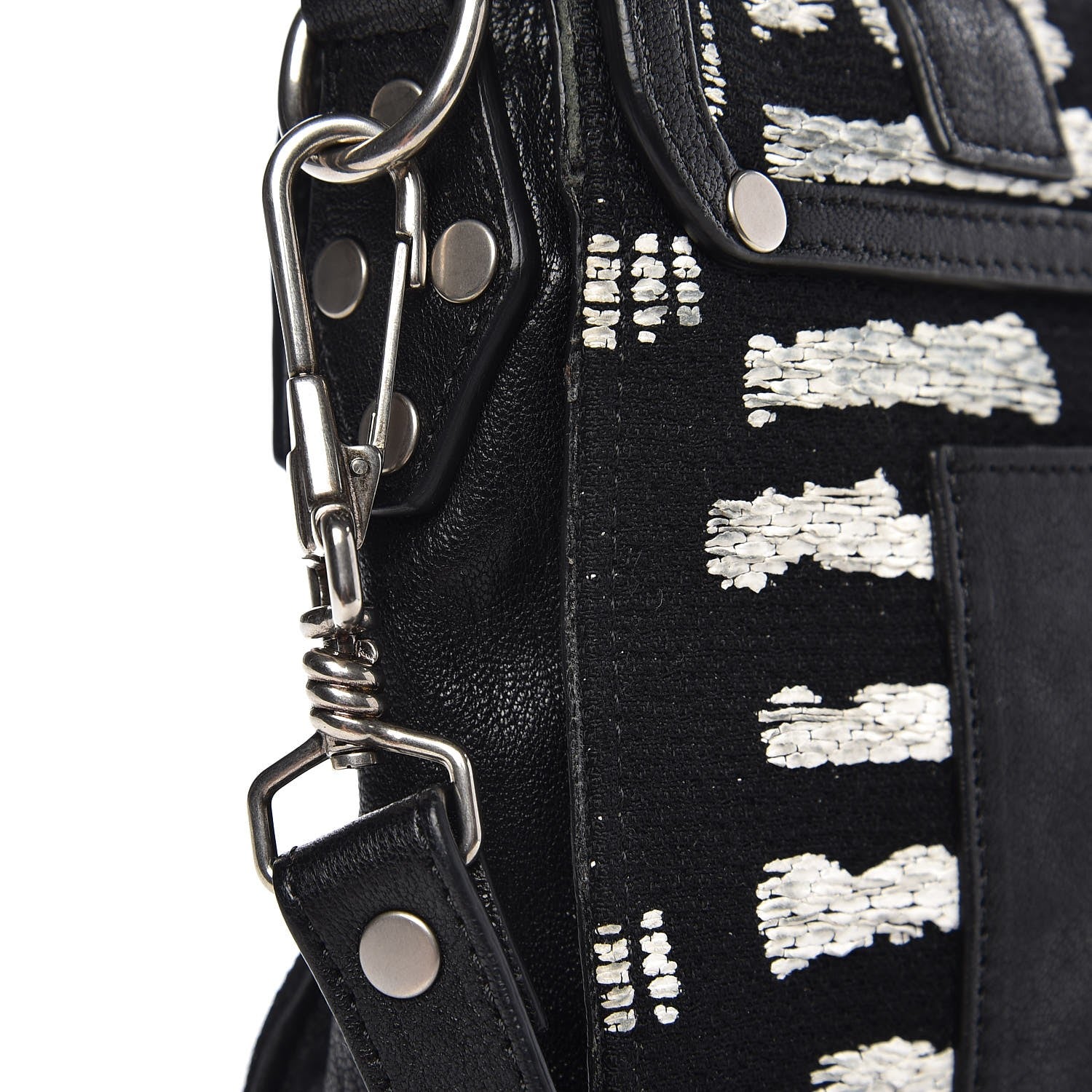 Proenza Schouler Jacquard Woodblock Tiny PS1 Satchel Black White 7 of 7