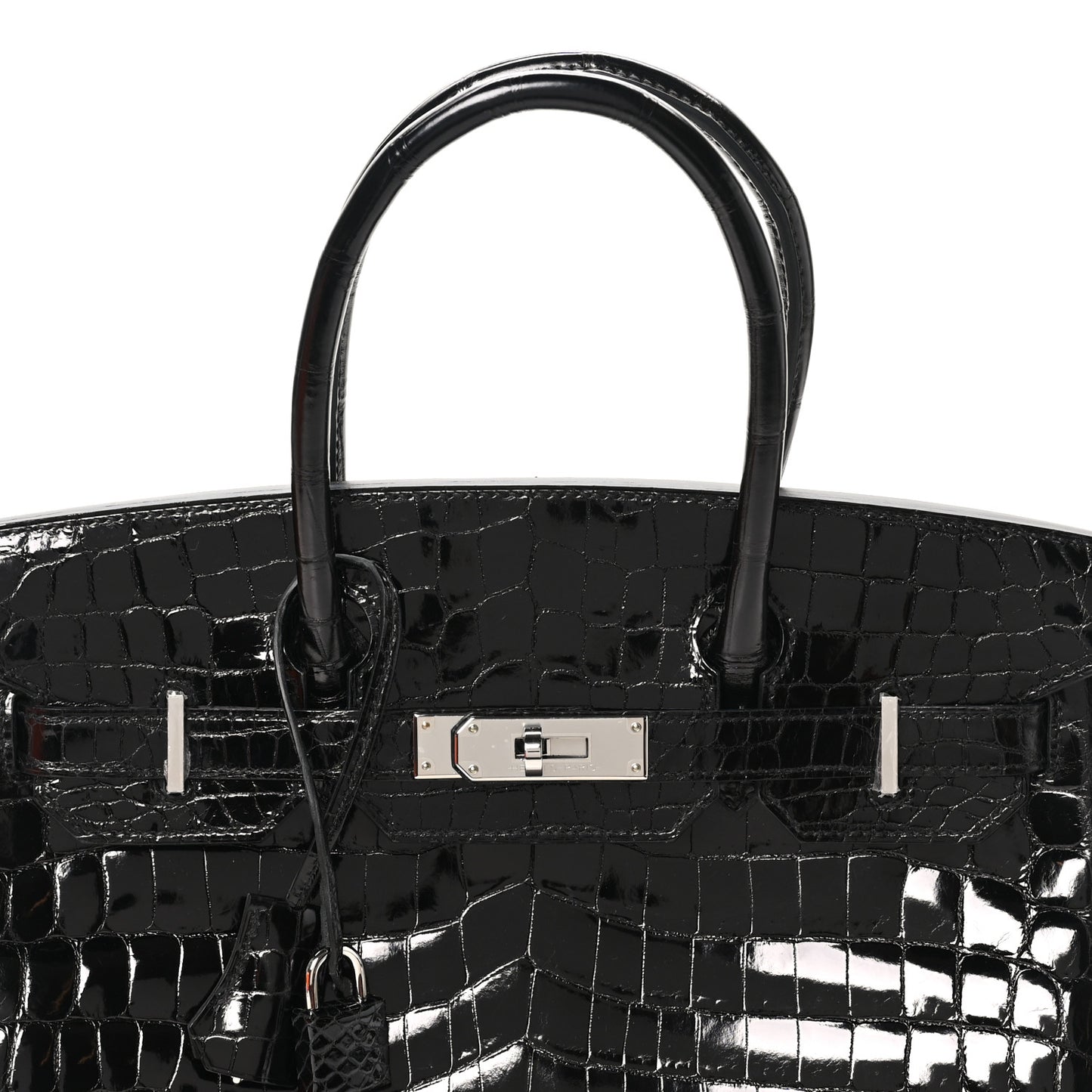 Shiny Niloticus Crocodile Birkin 30 Black