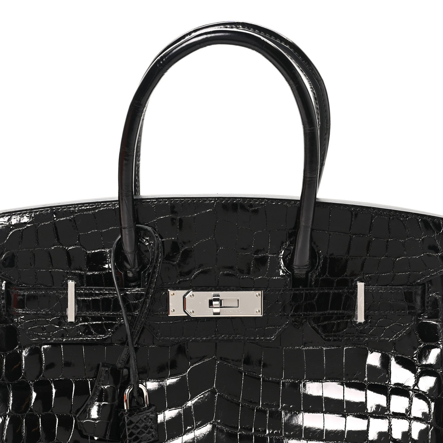 Hermes Shiny Niloticus Crocodile Birkin 30 Black 8 of 11