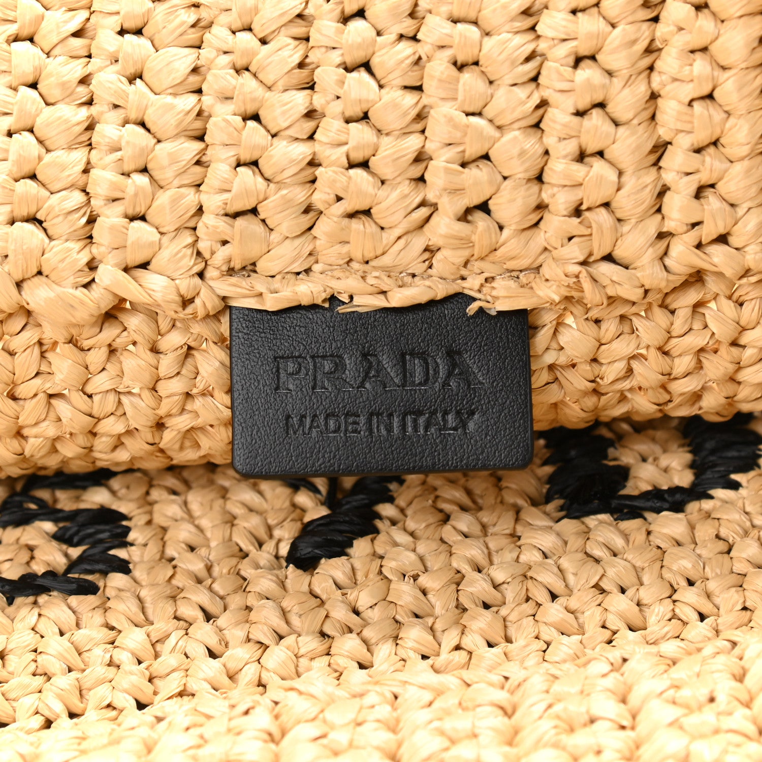 Prada Yarn Raffia Effect Crochet Embroidered Logo Tote Naturale 6 of 10
