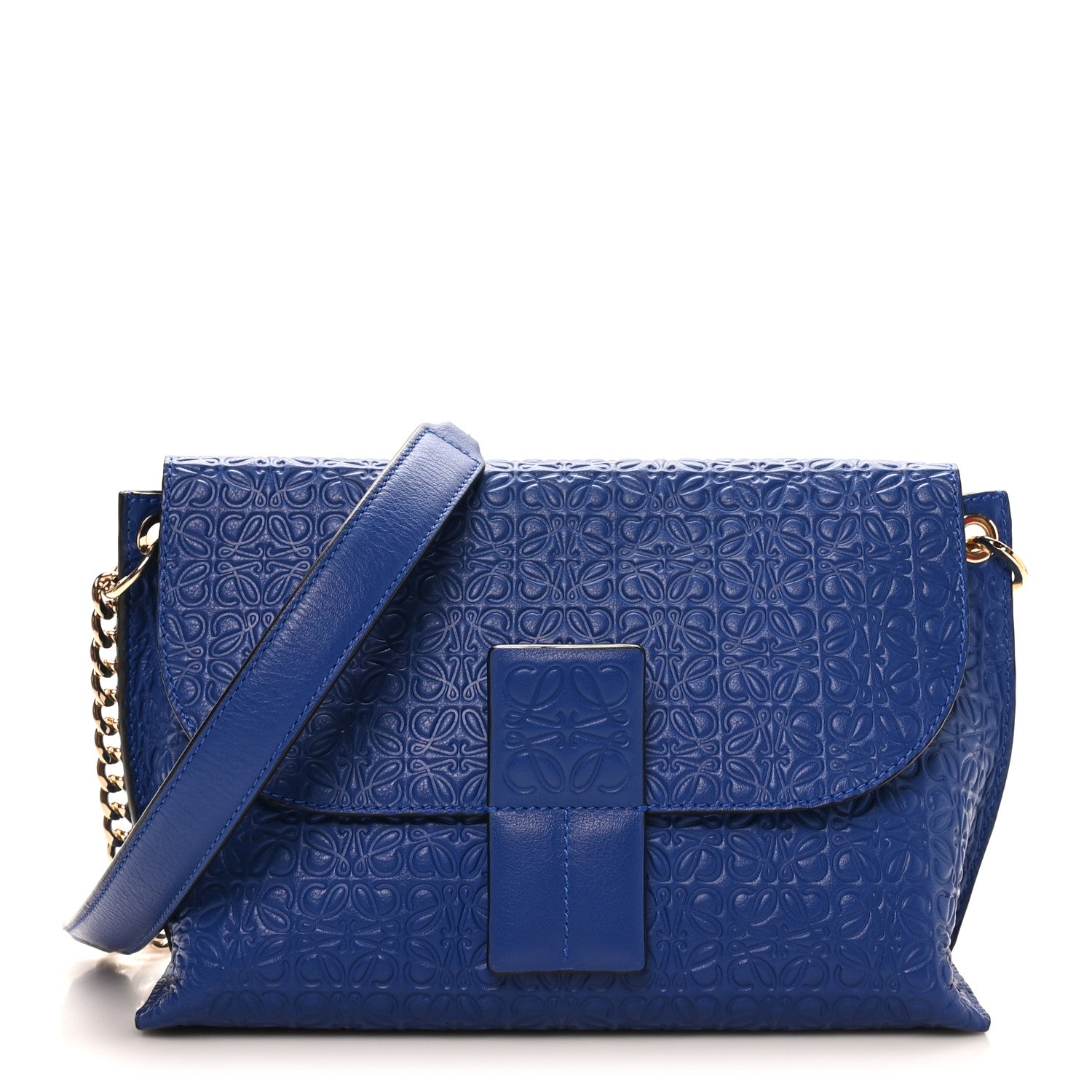 Loewe Goatskin Avenue Shoulder Bag Blue 1 of 8