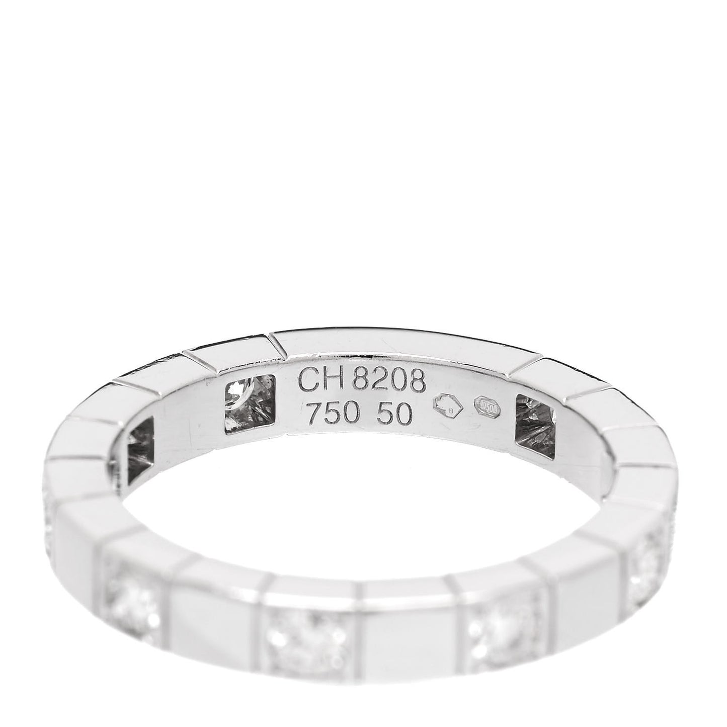 18K White Gold Diamond Lanieres Half Eternity Band Ring 50 5.25