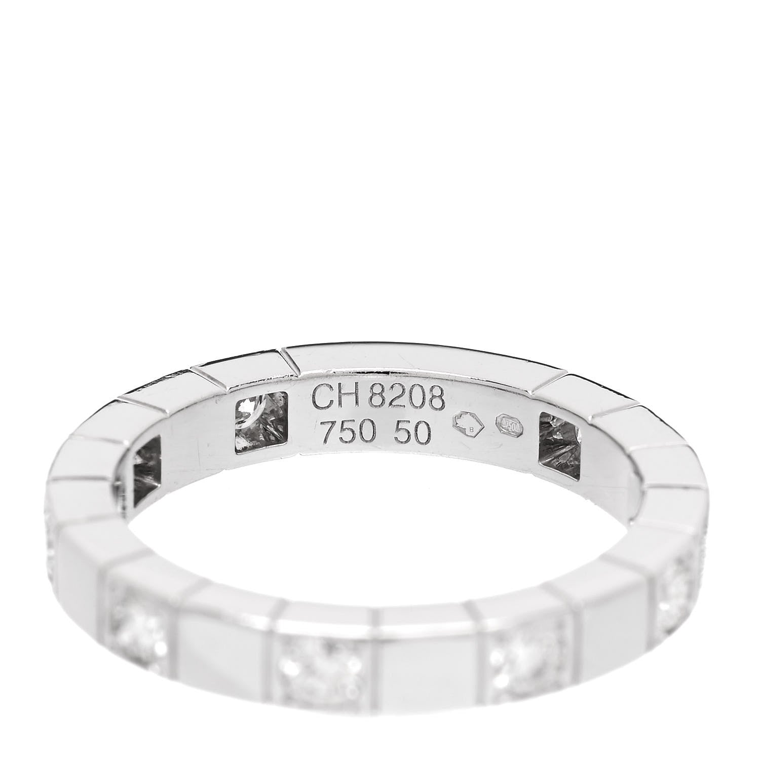 Cartier 18K White Gold Diamond Lanieres Half Eternity Band Ring 50 5.25 4 of 4