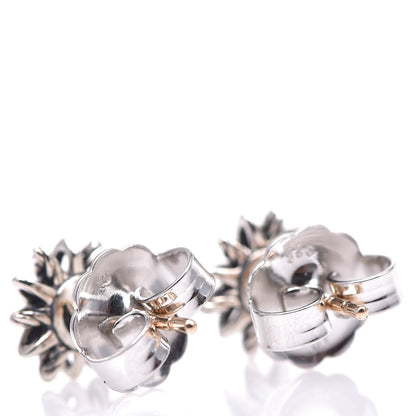 David Yurman Sterling Silver Diamond 10mm Starburst Earrings 3 of 6