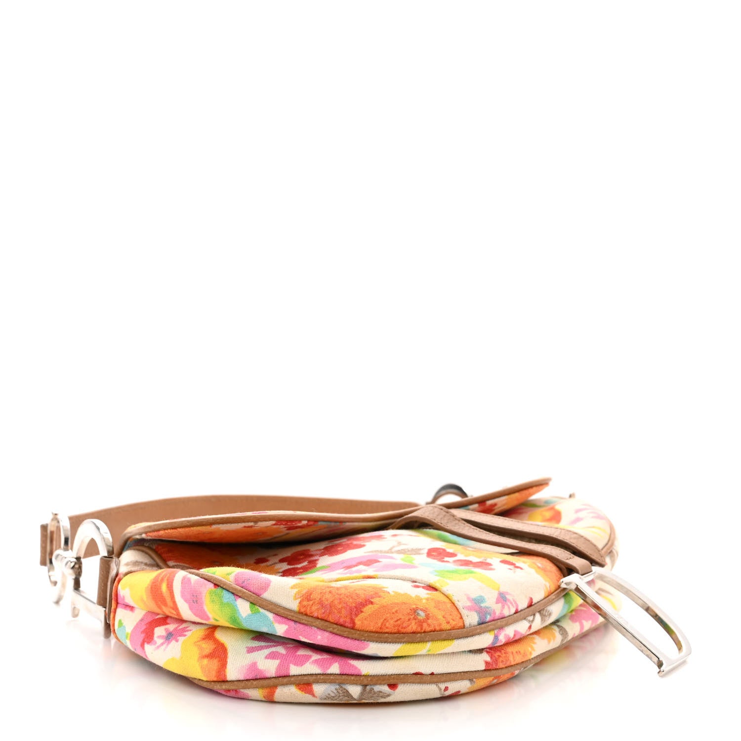 Christian Dior Canvas Floral Saddle Bag Multicolor 4 of 11