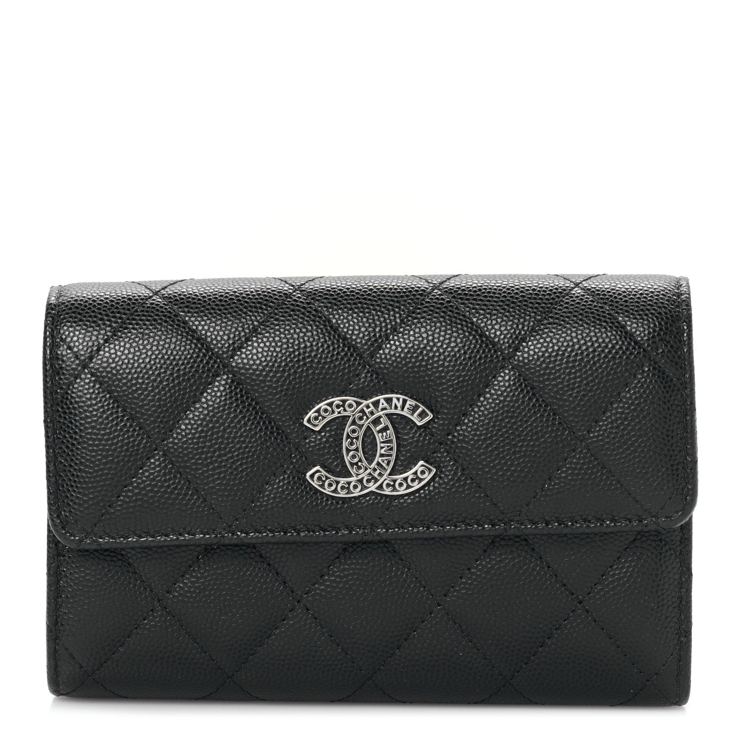 Chanel Caviar Quilted Coco Chanel CC Medium Flap Wallet Black 1 of 11