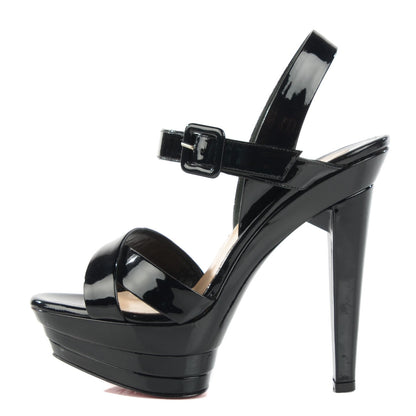 Christian Louboutin Patent Calfskin Amelissa 160 Sandals 39 Black 1 of 7