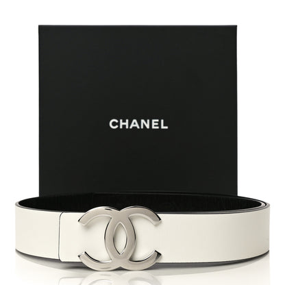 Chanel Patent Calfskin CC Reversible Belt 90 Black White 8 of 8