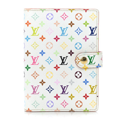 Louis Vuitton Monogram Multicolor Small Ring Agenda Cover White Litchi 1 of 6