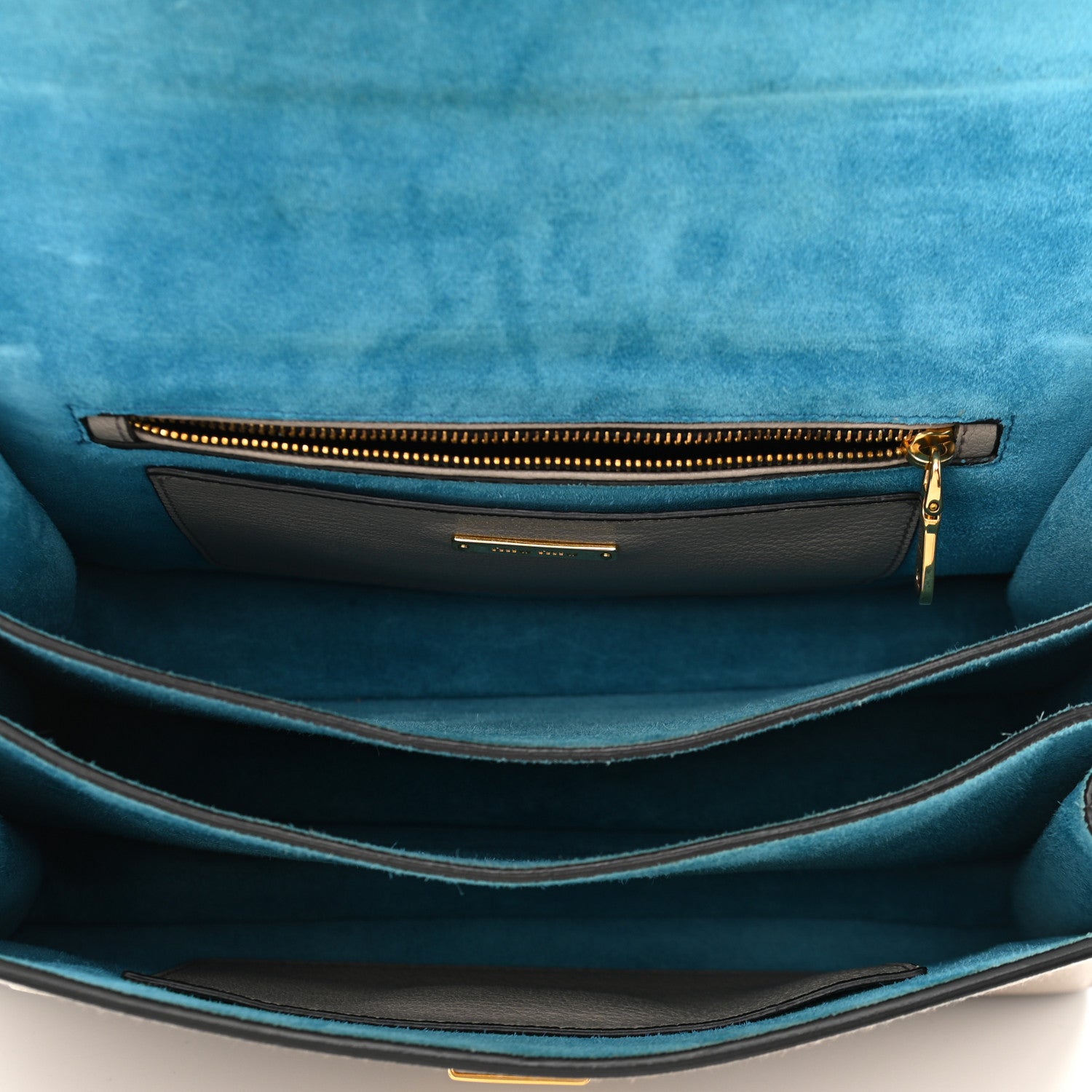 Miu Miu Goatskin Bandoliera Madras Bi-Color Shoulder Bag Laguna Pomice 5 of 16