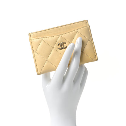 Chanel Lambskin Quilted Card Holder Light Yellow 2 of 10