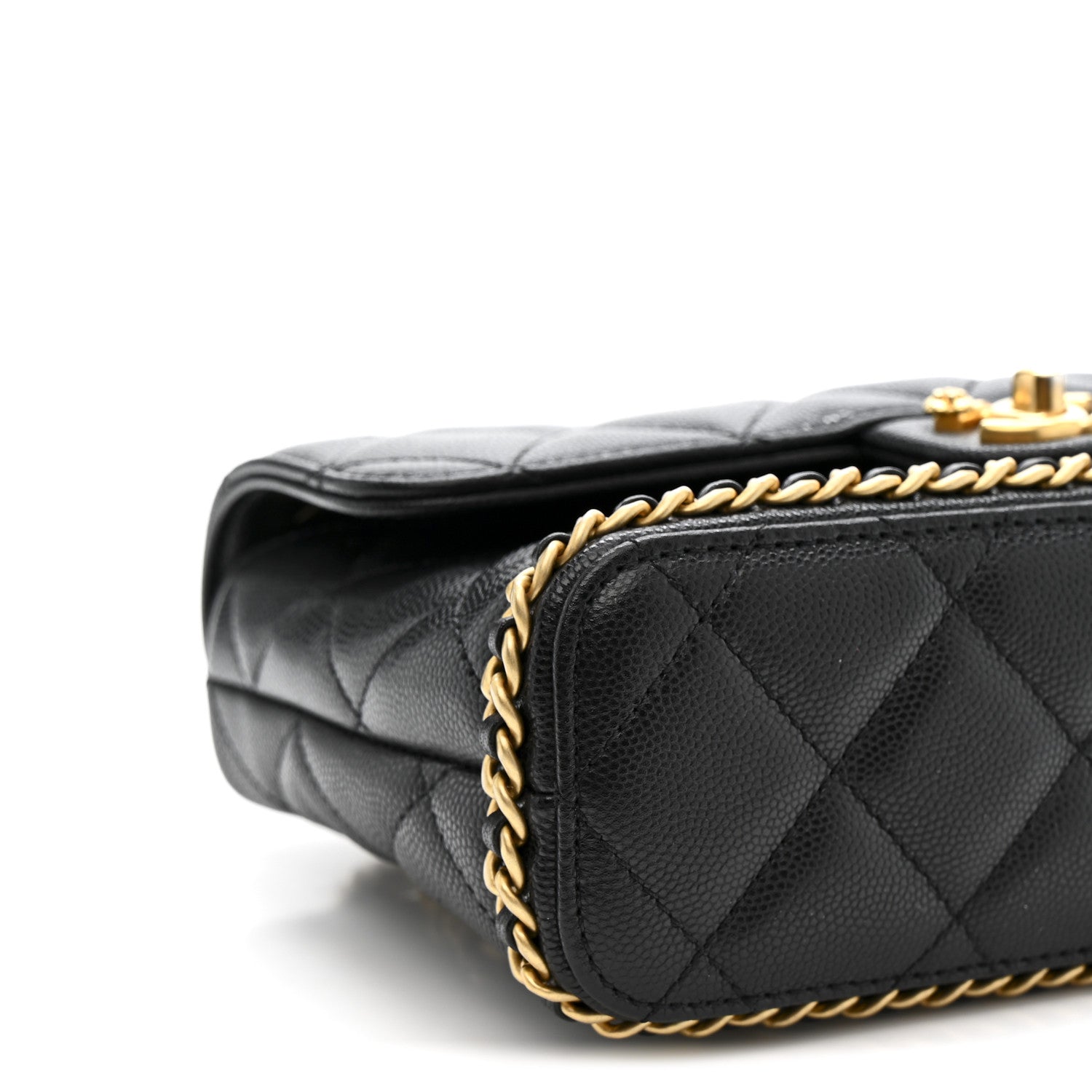 Chanel Caviar Quilted Camellia Chain Around Flap Black 9 of 10