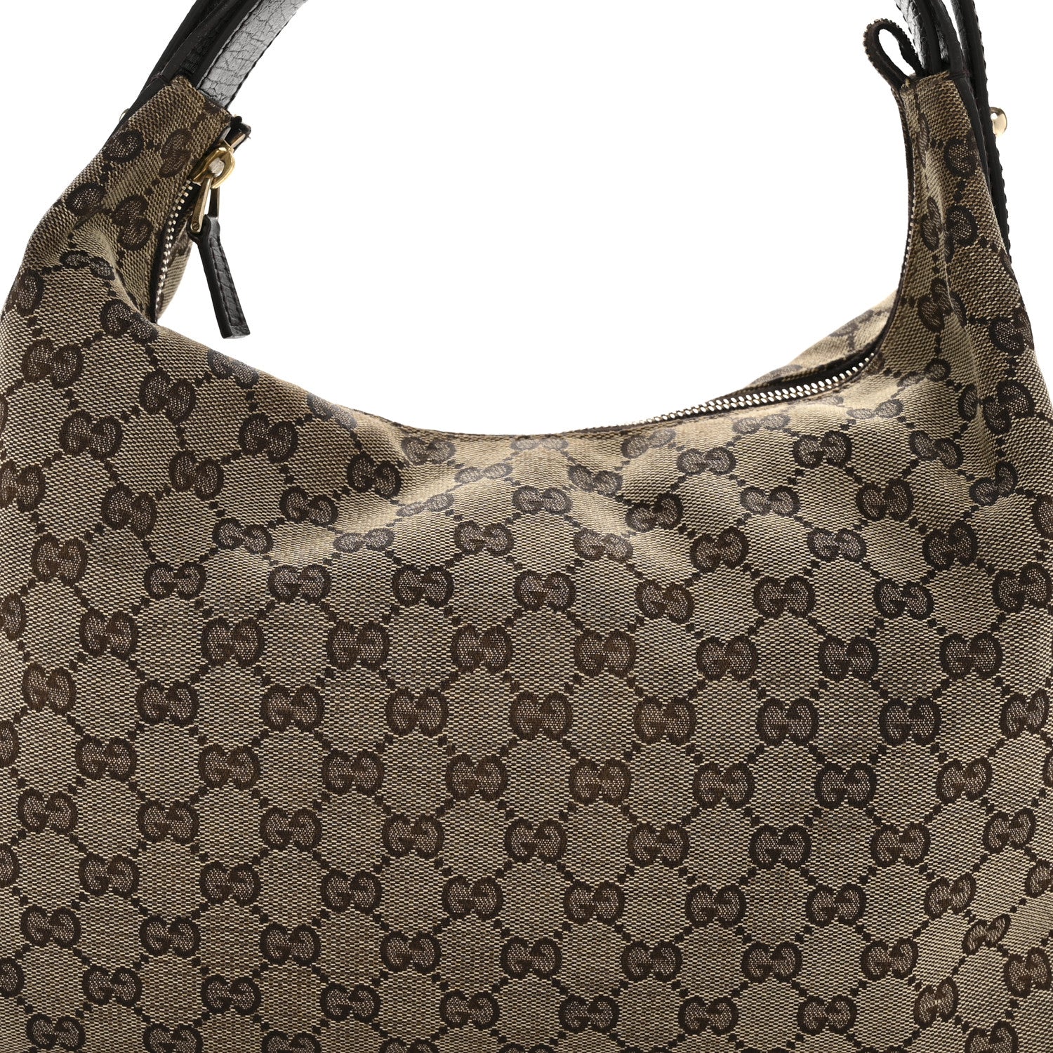 Gucci Monogram Medium Horsebit Chain Hobo Dark Brown 9 of 14