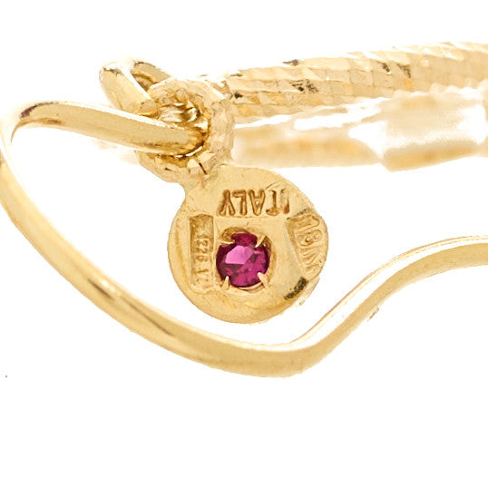 18K Yellow Gold Diamond Enamel Bollicine Drop Earrings White