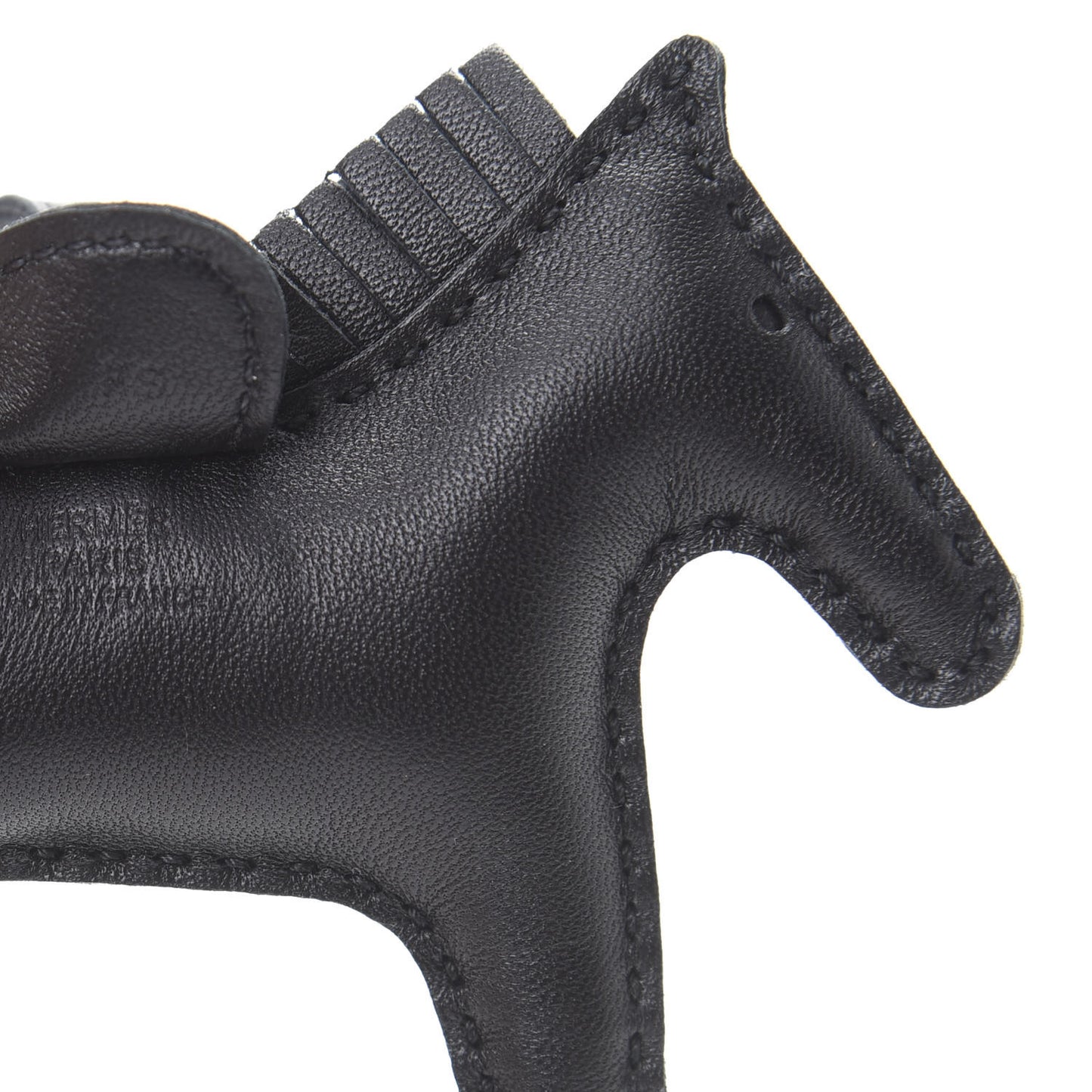 Milo Lambskin Grigri Rodeo Horse Bag Charm PM So Black