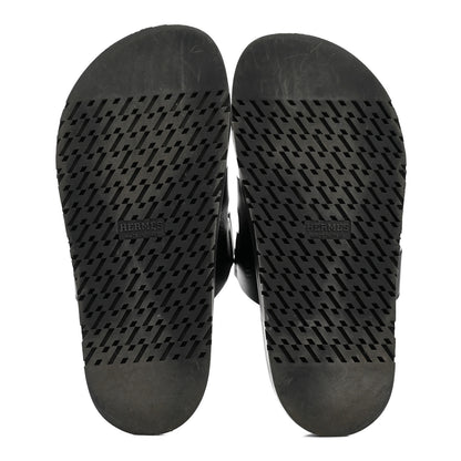 Hermes Calfskin Womens Chypre Sandals 35.5 Black 6 of 10