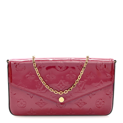 Louis Vuitton Vernis Felicie Chain Wallet Magenta 1 of 19