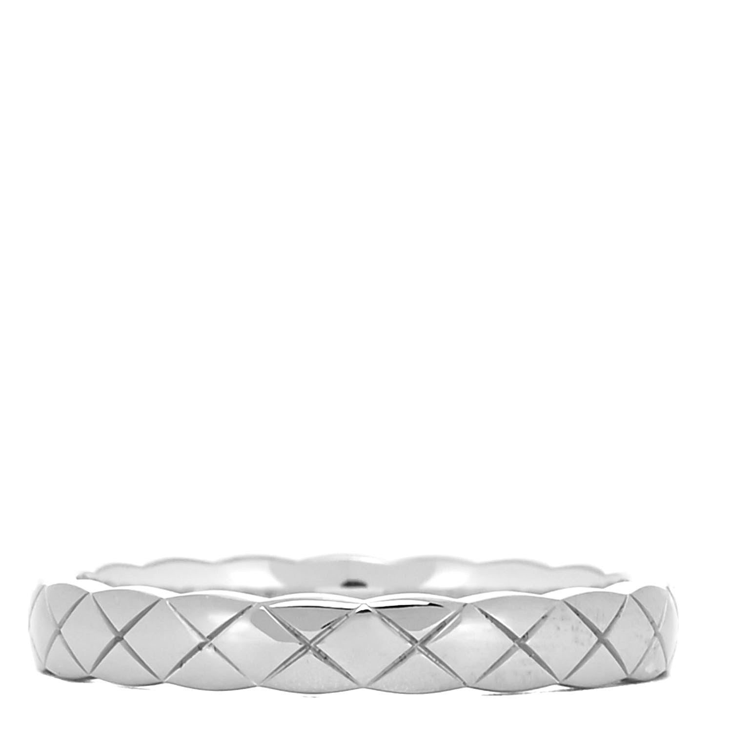 Chanel 18K White Gold Mini Coco Crush Ring 56 7.5 3 of 5