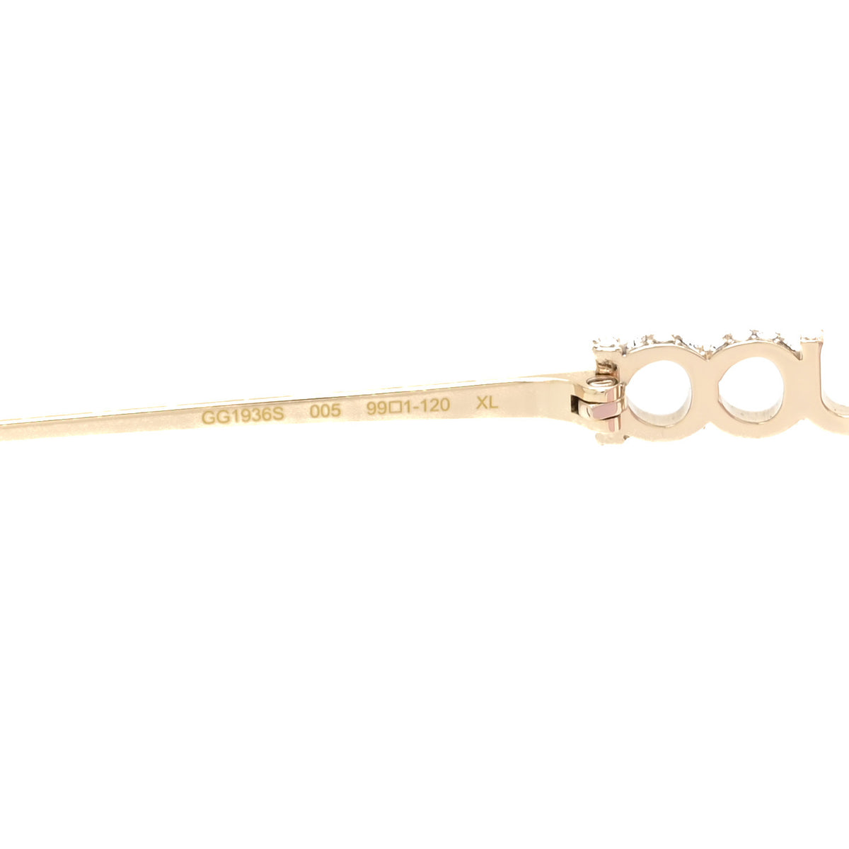 Metal Crystal Rectangular Frame Sunglasses GG1936S Gold