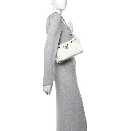 Chanel Caviar Quilted Mini Chanel 25 Handbag White 2 of 11