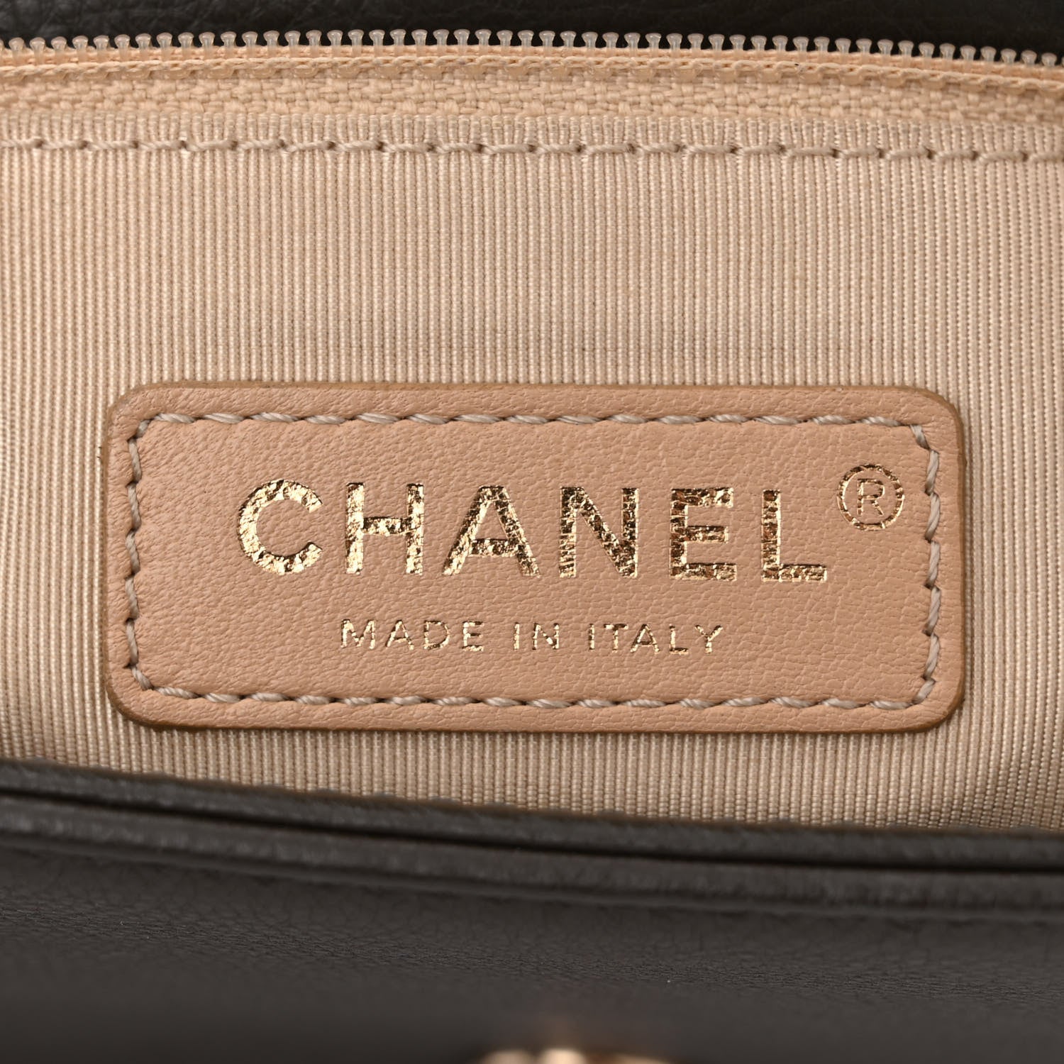 Chanel Grained Calfskin Quilted Medium Label Click Flap Bag Khaki 6 of 10