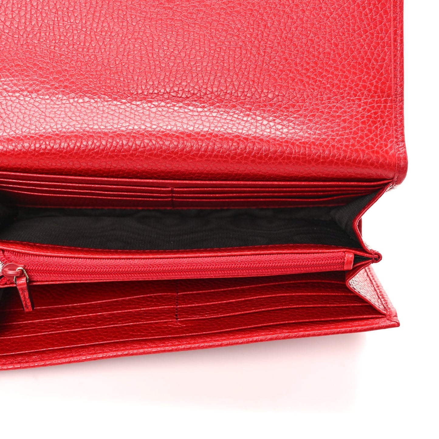 Pebbled Calfskin Large Soho Continental Wallet Red