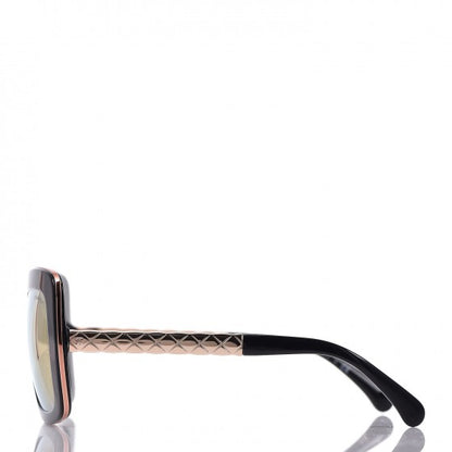 Chanel Metal Square Spring Sunglasses 5369 Black Pink Gold 3 of 10