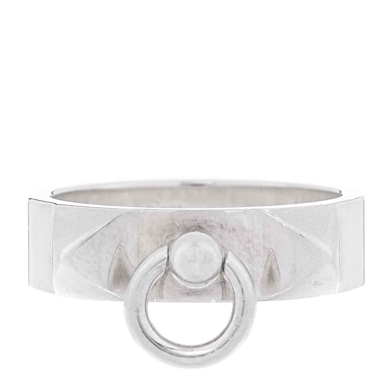 Hermes Sterling Silver PM Collier De Chien Ring 48 4.5 1 of 5