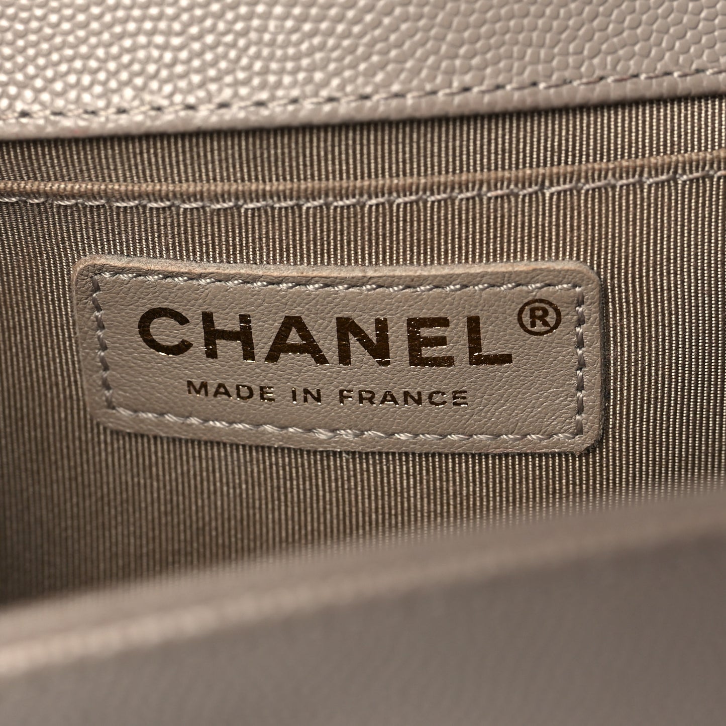 Caviar Quilted Medium Boy Flap Dark Beige