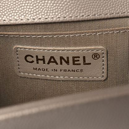 Chanel Caviar Quilted Medium Boy Flap Dark Beige 6 of 9