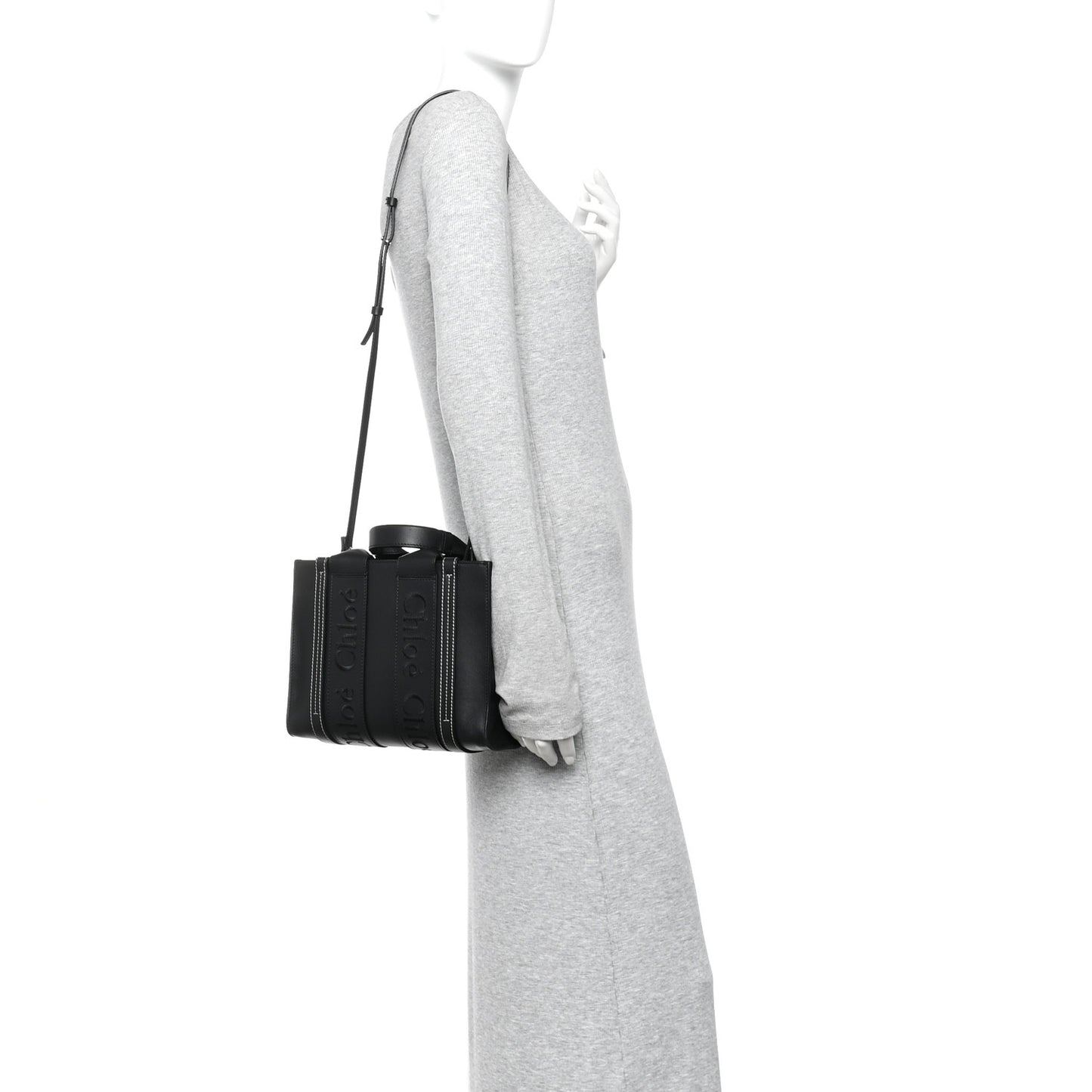 Calfskin Small Woody Tote Black