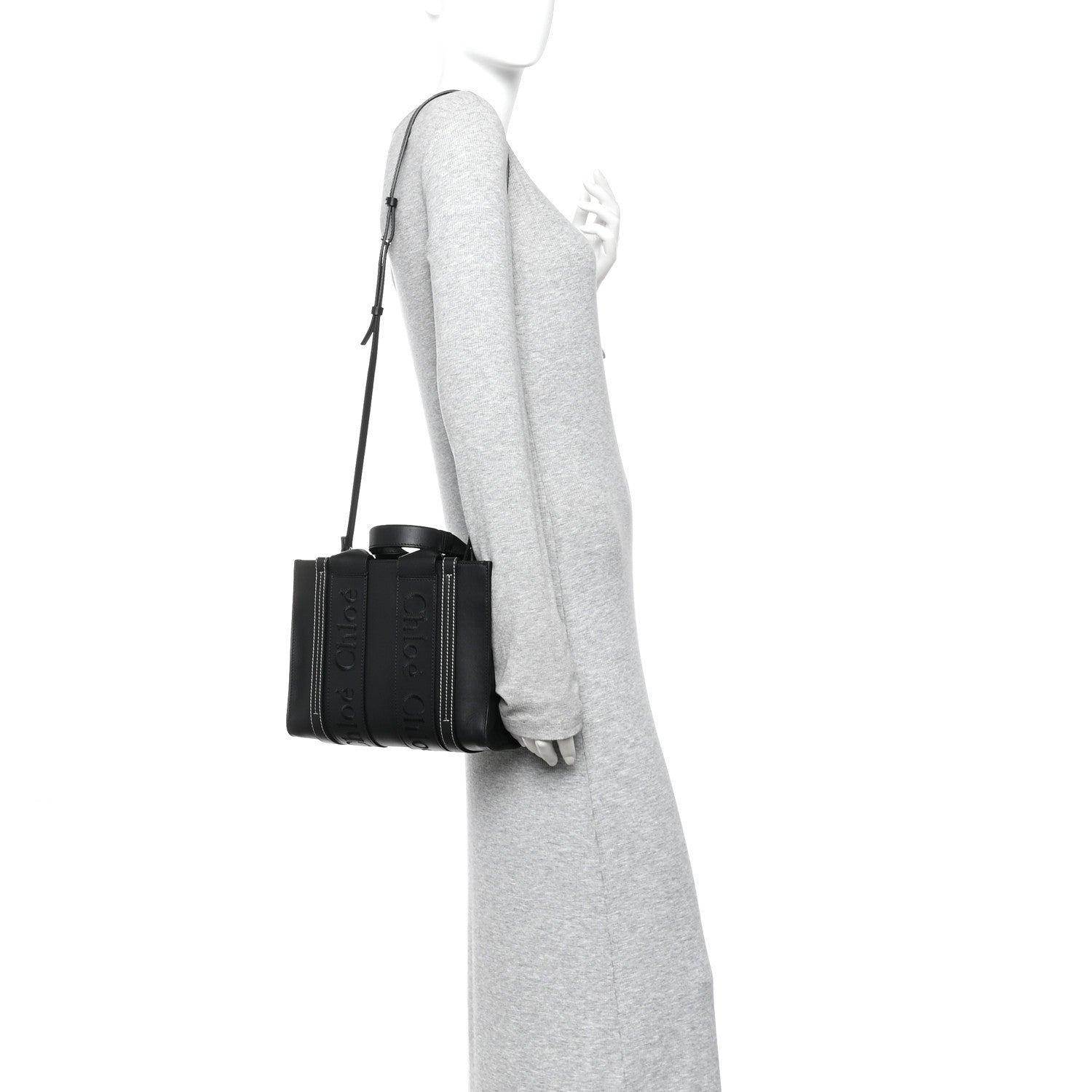Chloe Calfskin Small Woody Tote Black 2 of 10