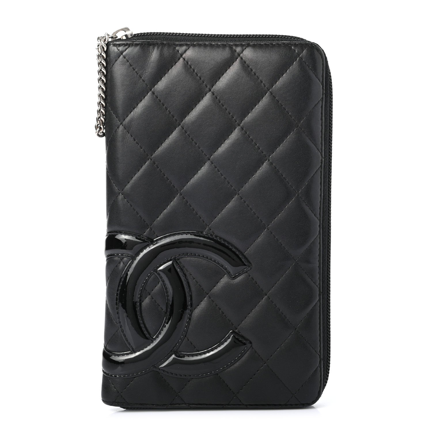 Chanel Calfskin Quilted Cambon Zip Around Organizer Wallet Black 1 of 8