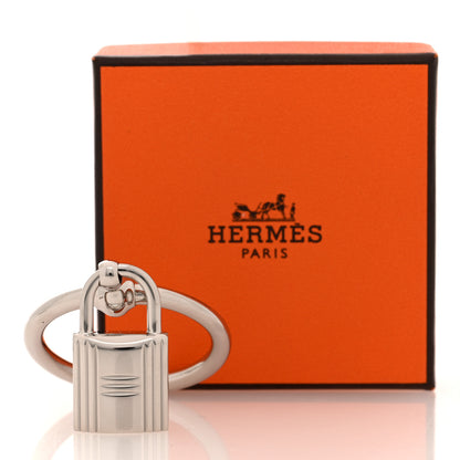 Hermes Palladium Mini Loop Charms Cadenas Scarf Ring Silver 4 of 4