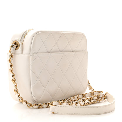 Chanel Calfskin Quilted Enchained Camera Case Bag White 3 of 13