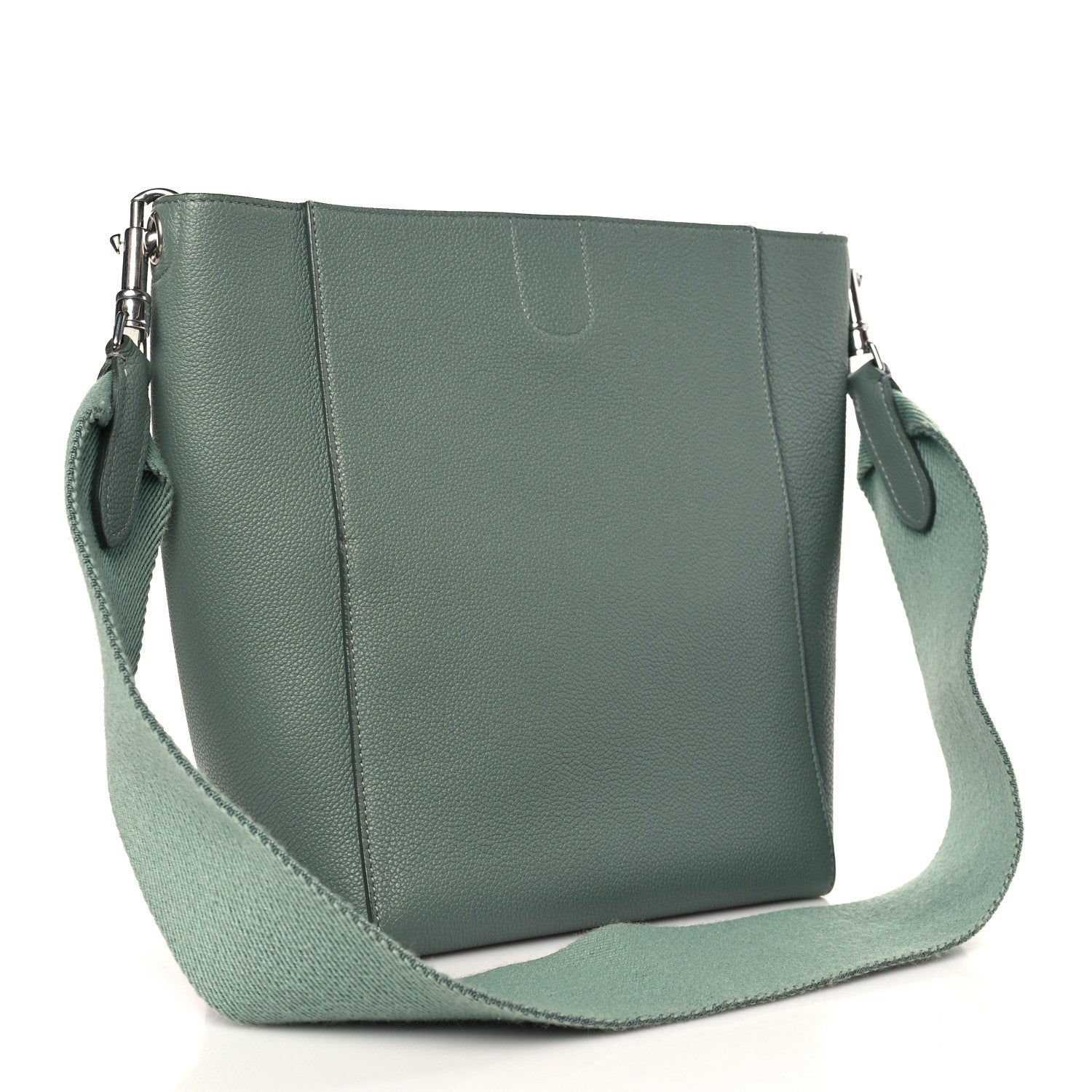 Celine Soft Grained Calfskin Small Sangle Bucket Bag Green 3 of 9