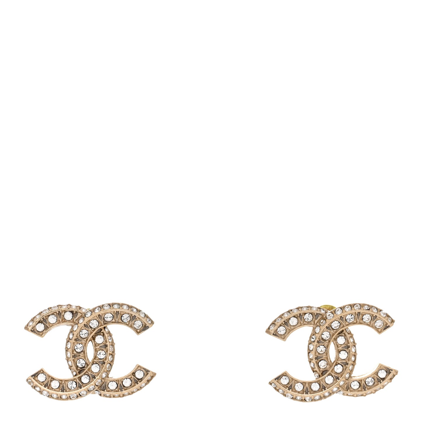 Crystal Timeless CC Earrings Gold
