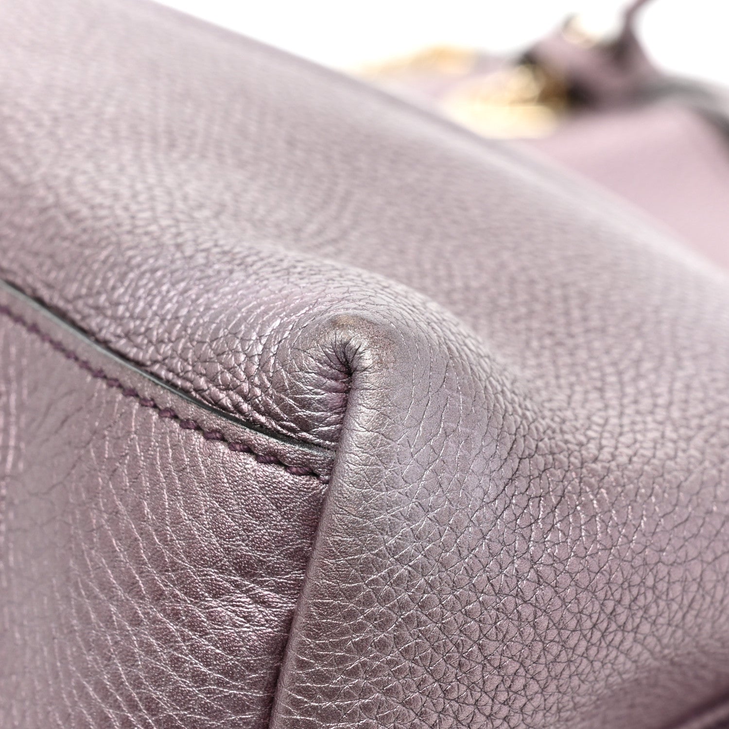 Gucci Metallic Pebbled Calfskin Medium Soho Chain Shoulder Bag Purple 10 of 11
