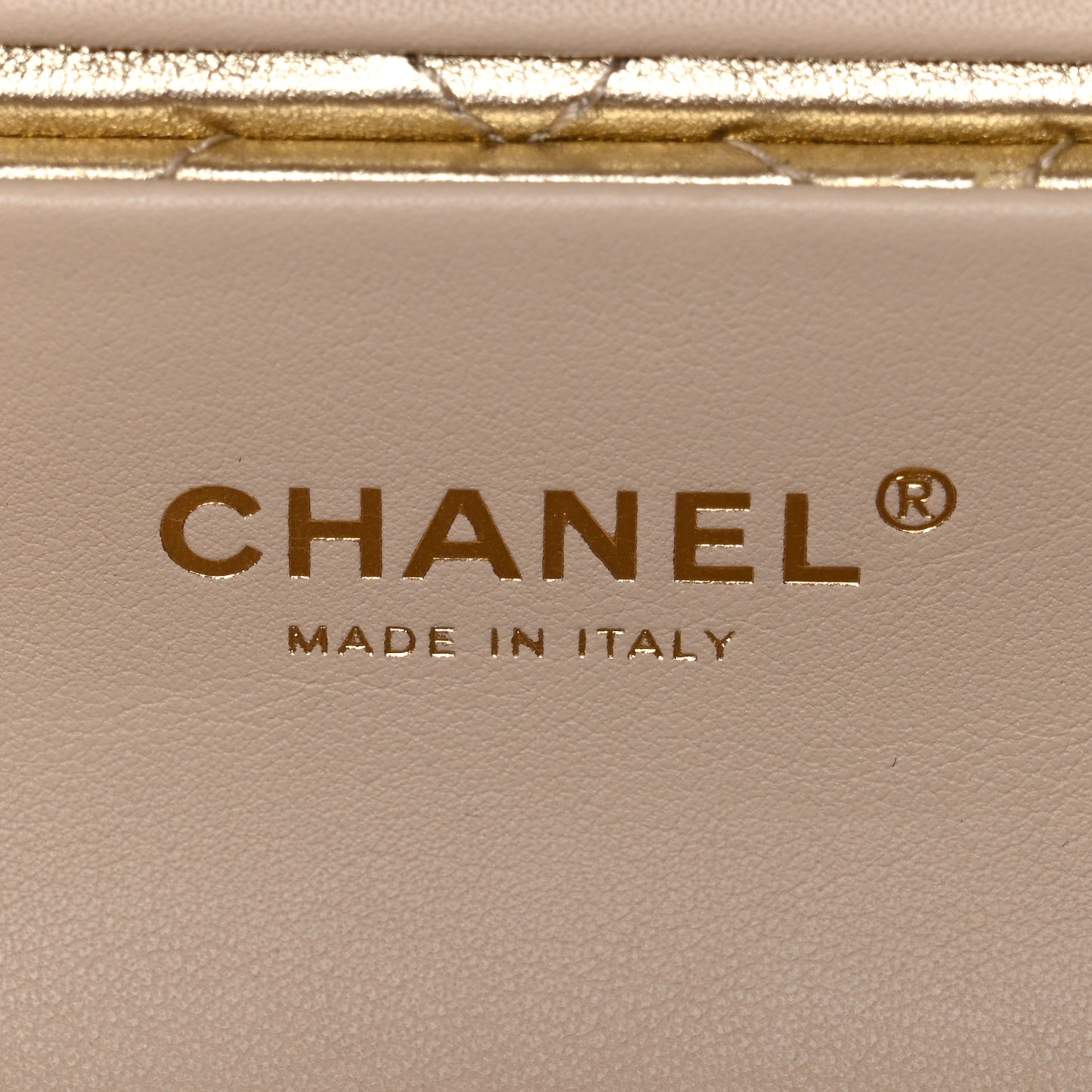 Metallic Lambskin Quilted Barrel Crossbody Bag Gold