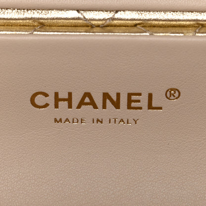 Chanel Metallic Lambskin Quilted Barrel Crossbody Bag Gold 6 of 11