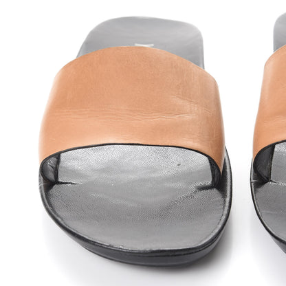 Saint Laurent Calfskin Pool Slide Sandals 10 Black Beige 15 of 16