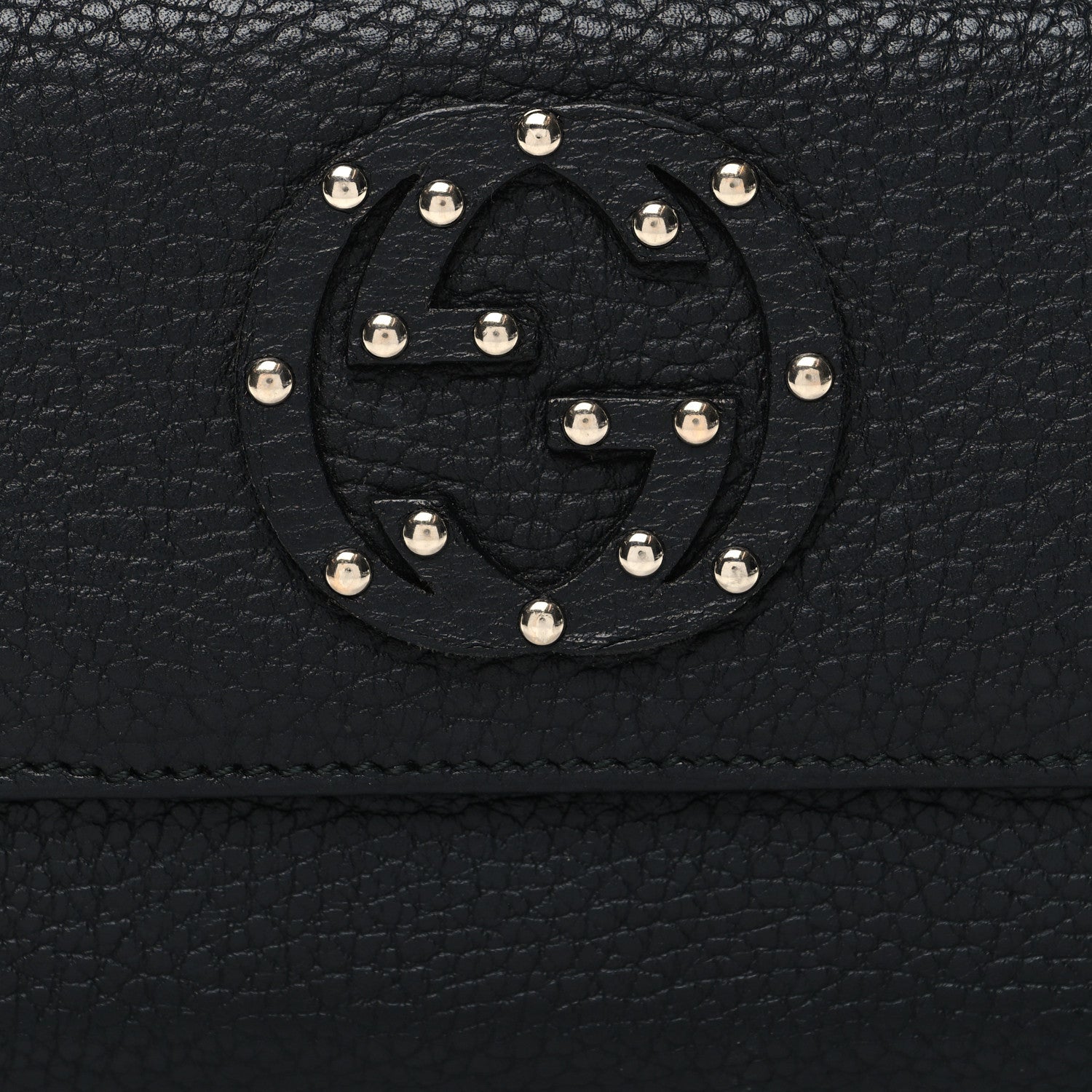 Gucci Calfskin Studded Soho Continental Wallet Black 10 of 10
