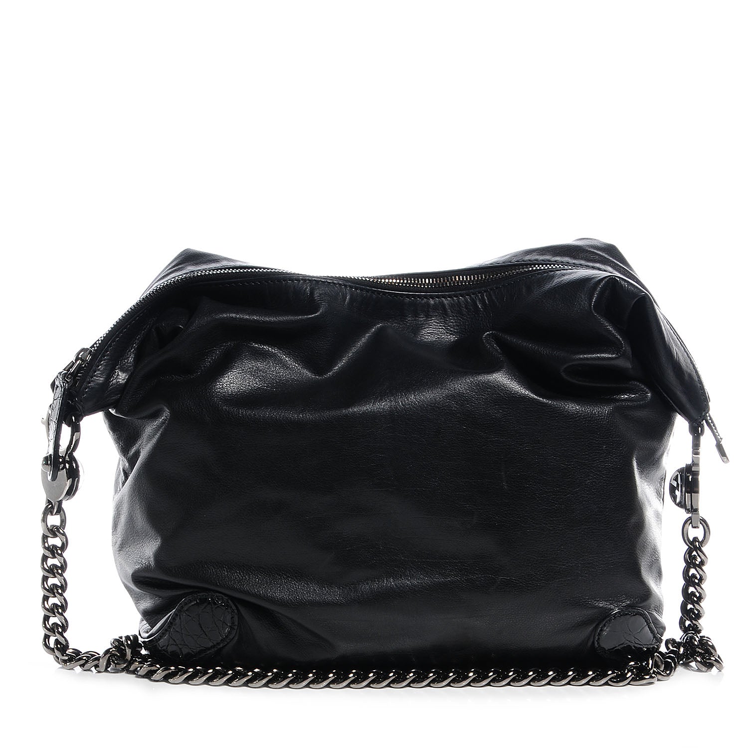 Gucci Metallic Leather Medium Galaxy Shoulder Bag Black 1 of 8